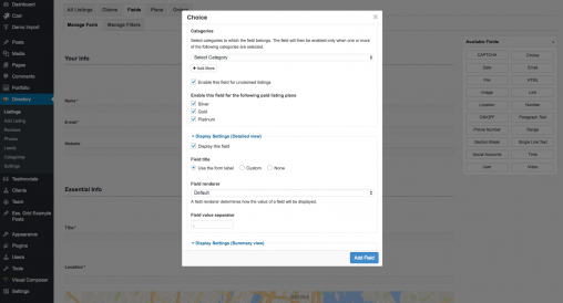 Checkbox Category And View Based Conditions
